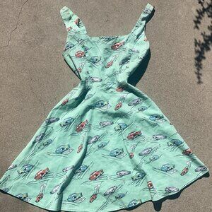 vintage 50s  car print dress